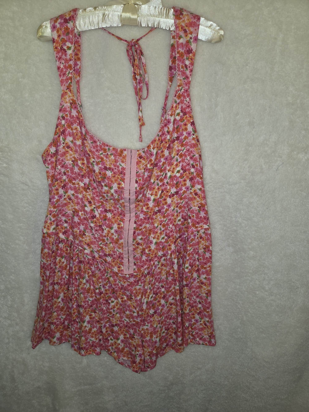 Wild Fable Coquette Cottagecore Hook&Eye Front Floral Tie Bk Romper Sz XXL NWT